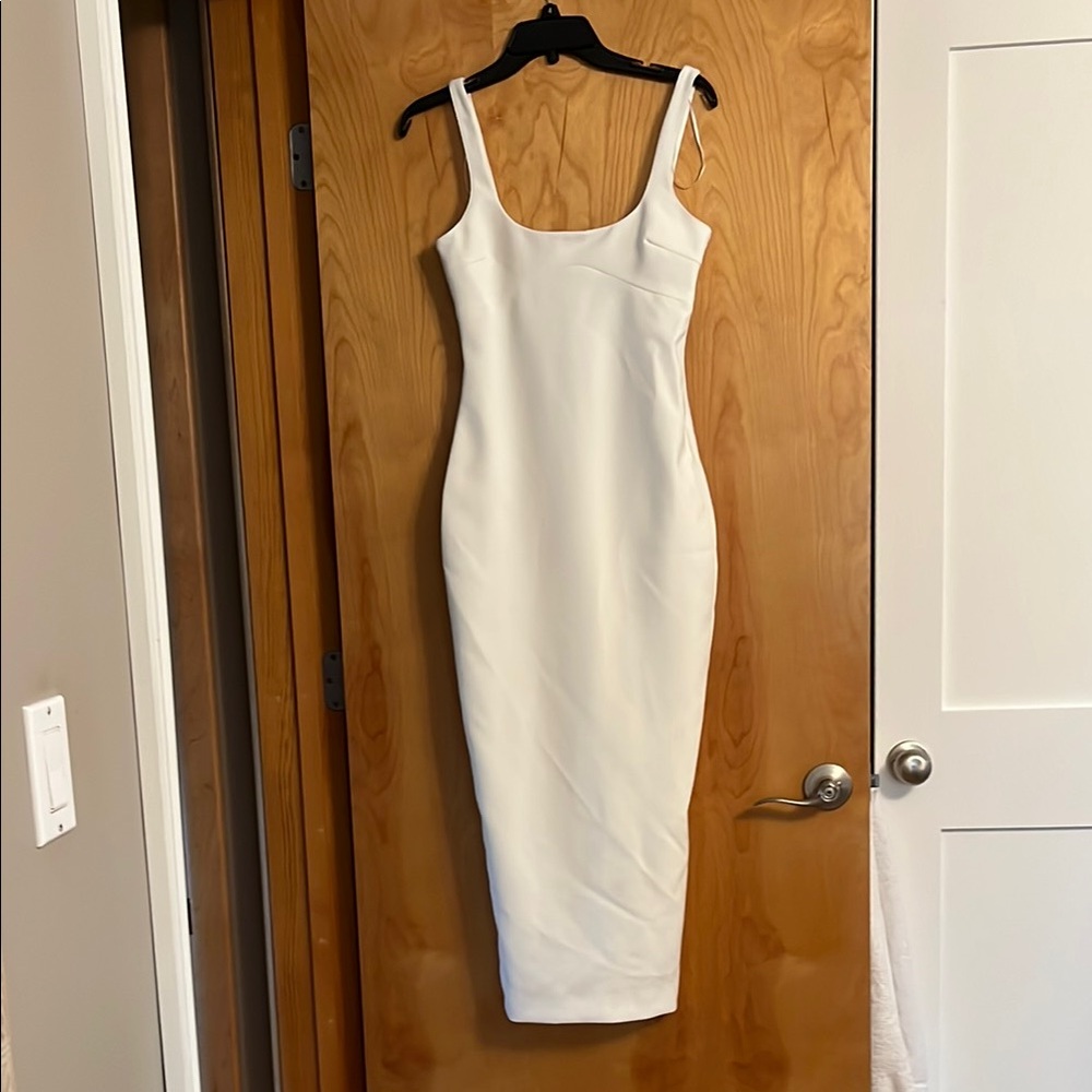 NWT Zara Elegant White Sleeveless Dress, size S